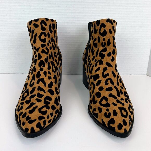 Chinese Laundry Finn Chelsea Bootie Leopard Animal Print Boots Pointed Toe 8.5 - Picture 3 of 11